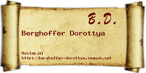 Berghoffer Dorottya névjegykártya